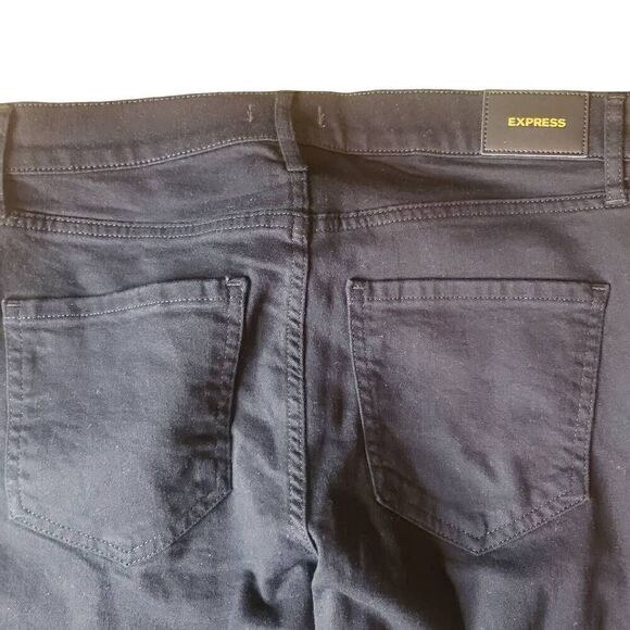 Express Skinny Mid Rise Supersoft Black Jeans‎ Size 8R - Picture 8 of 12
